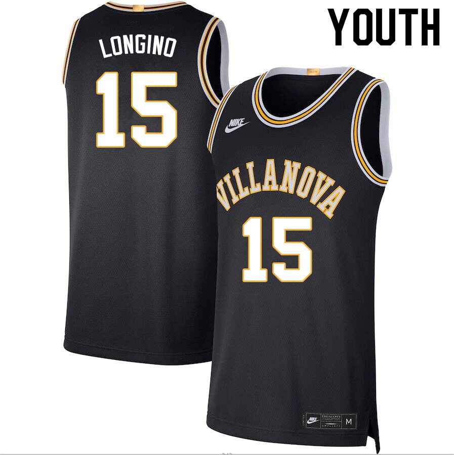 Youth #15 Jordan Longino Willanova Wildcats College Basketball Jerseys Sale-Navy - Click Image to Close